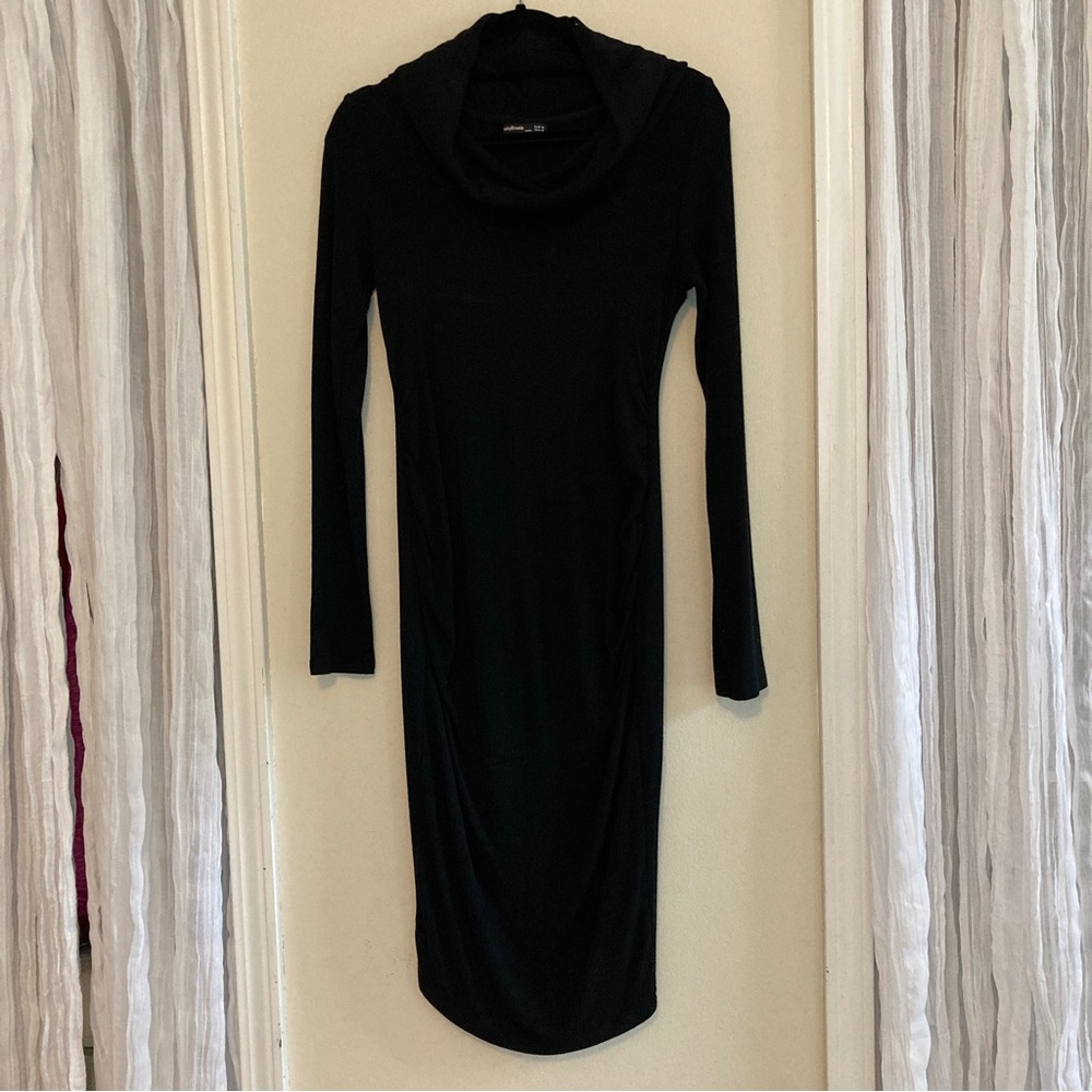 PattyBoutik Mama Cowl Neck Maternity Dress